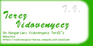 terez vidovenyecz business card